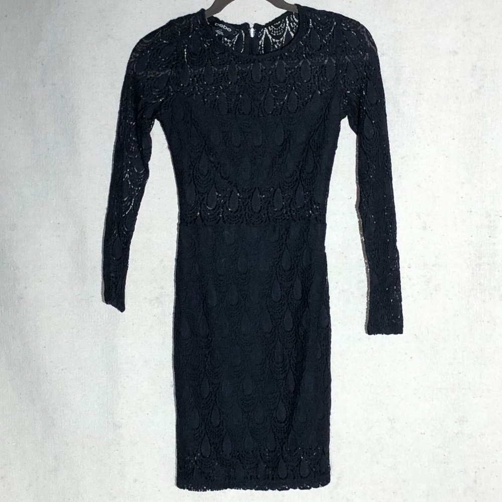 BEBE Black Cutout Dress, long sleeve